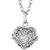 Morella Catenina donna acciaio inox 70 cm con ciondolo a cuore e sfera Ø 16 mm in sacchetto di velluto colore a scelta