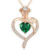 CDE Collana Donna Cuore Regalo Gioielli Donna Pendente Argento S925 Placcata Oro con Pietra di Nascita per Festa Della Mamma Compleanno San Valentino per Lei Mamma Fidanzata Moglie con 5A Cubic Zirconie