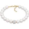 Elli Bracciale Donne Elegante con Perle Sintetiche e Cristalli in Argento Sterlino 925