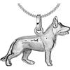 CLEVER SCHMUCK-SET ciondolo ad pecoraio cane 3D completamente in argento 925 massiccio tangibile viennagold con catena 50 cm