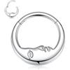 hengkaixuan Piercing per setto setto da 16 g, per donne, in acciaio inox 316 l, anello per naso, daith cartilagine, segmento, trago, helix, conch, piercing 8 mm, 10 mm, Acciaio inossidabile, Senza