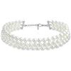 Bling Jewelry Collana A Collo Choker Intrecciata A Mano Con 3 File Di Perle Bianche Simulate Adatta A Ragazze Adolescenti E Donne Placcata In Argento