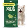 Earth Rated Vet-Developed Pet Eye Wipes, detergente ipoallergenico per Cani e Gatti Occhi per Rimuovere Sporco e Scarico, Senza Profumo, 70 Pezzi