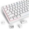 SOLIDEE 128 PBT Minimalist White Keycaps XDA Profile Keycap Set, tasti giapponesi in PBT per tastiere meccaniche con interruttori Cherry Gateron MX (White English)
