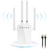 Greatzer Amplificatore WLAN 1200 Mbit/s ripetitore 5 GHz & 2,4 GHz Dual Band Amplificatore, modalità ripetitore/access point/client, con cavo di rete RJ45, WPS, 2 porte LAN, 4 antenne, compatibile con tutti i