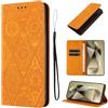 LSPCASA Custodia in Pelle Magnetica per Samsung Galaxy S24 Ultra 6.8 Pollici con Funzione Stand, Arancione