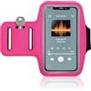 COM-FOUR® Fascia da braccio sportiva - tasca sul braccio per smartphone - tasca per MP3 e cellulare per la parte superiore del braccio - ideale per corsa, jogging e sport (1 pezzo - rosa)