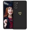 POUHYE Cover per Samsung Galaxy Note 20 Custodia Originale, Gomma Gel di Silicone Liquida Cover con Protezione Fotocamera, Morbida Sottile e Antiurto AntiGraffio Case con Motivo a Amore Cuore Nero