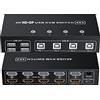 BolAAzuL 4 porte HDMI DisplayPort KVM Switch Dual Monitor, 4 PC 2 Monitor 4K @60Hz HDMI 2.0 DP 1.2 KVM USB 2.0 Switch Box, tastiera Mouse Peripherals HDMI+DP KVM Switch 4 in 2 Out