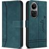 Bravoday Cover per Oppo Reno 10 5G / Reno 10 PRO 5G, Flip Custodia in Pelle PU con Slot per Schede, Portafoglio Custodia per Oppo Reno 10 5G / Reno 10 PRO 5G, Verde