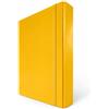 Euro-Cart Cartellina Portadocumenti con Elastico Piatto 7 Pezzi Dorso 8cm Cartellina 3 Lembi Rigida con Elastico in Cartone Plastificato Lucido per Ufficio, Scuola o Studio Made in Italy Giallo