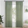 Topfinel Tende In Lino Verde Salvia, Tende Per Soggiorno Con Volant, Voile Semitrasparente 140 x 225 cm(LxA), Per Sistema a Binario, Set Da 2
