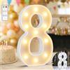 Ledido - Numeri luminosi a LED da 30,5 cm, con numeri freddi e caldi, decorazione per 8° compleanno, luci a LED per anniversario, matrimonio, laurea, casa, camera da letto, tavolo, decorazione per