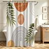 Lerores - Tenda per doccia e vasca da bagno, 120x200 cm, con motivo a foglie, fondo pesante, resistente alla muffa, impermeabile, lavabile, in tessuto di poliestere, con 8 occhielli e anelli per tenda