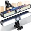 Jeebel 2 Pezzi Lampada Solare con Sensore Movimento 28cm 1200LM Luci Solari da Giardino con Clip, 160 LED, 5 Modalità, IP65, Luce Avviso Rosso-Blu, Faretto da Esterno Solare per Campeggio Recinzione