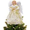 BigKing Puntale per Albero di Natale con Angelo, Statuetta con Angelo di Natale, Decorazione Natalizia per Interni con Ali di Piume, 12,6 Pollici (Oro)