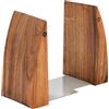 TILISMA Fermalibri per scaffali, fatti a mano, in legno, con base in metallo, albero di noce, robusti supporti per libri pesanti, accessori decorativi moderni per tenere saldamente i libri sulla