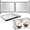 DBAATTZ Paraspruzzi di grasso pieghevole, salvaspazio, 2 paraschizzi da cucina, 4 paraschizzi laterali, pieghevole, paraschizzi da cucina, per cucina, fornelli, padella (37,6 x 29,2 x 29,4 cm)
