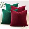 JOTOM Set di 4 federe decorative per cuscino, per divano, soggiorno, 60 x 60 cm, colore bordeaux