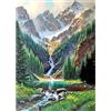 QENSPE 5D Diamond Painting Paesaggio, Kit per Diamond Painting Adulti, Pittura Diamante Fai da Te, Montagna Fiume Diamond Painting Kit Completo, Decorazione per Casa e Pareti 30x40cm