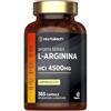 Horbäach L-Arginina 4500 mg | 365 Compresse Vegane | Arginina HCl | Alternativa ad Arginina Polvere | Alto Dosaggio | Aminoacido Pre & Post Workout | di Horbaach