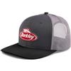 Berkley Performance Trucker cap | Cappellino da Pesca a Corona Media con Chiusura Snapback | Tessuto in Poliestere ad Asciugatura Rapida | Patch Frontale Ricamato | Nero e Grigio