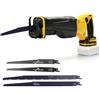 WingFly Seghe Alternative per Dewalt 18 V, 20 V Batteria, Segaccio a Batteria, Motore Potente 0-3500 SPM, Giri Regolabile Con 4 Lame Per Tagliare Tubi In PVC e Metallo(senza batteria)