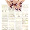 VETPW 8 Fogli Adesivi Unghie Nail Art Stickers, 3D Oro Adesivi per Unghie Autoadesivi Nail Art Decalcomanie Striping Tape line Decorazione Unghie, Unghie Manicure le Punte Decorazioni