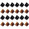 Meet-shop Mini Clip per Capelli,Piccoli Mollettoni Capelli 24 Pack Mollette en Plastica Mollettoni Orchidea Pinze per Artigli per Ragazze e Donne (Nero e Marrone)