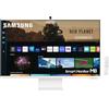 Samsung Smart Monitor M8, Flat 32'', 3840x2160 (UHD 4K), Piattaforma Smart TV (Amazon Video, Netflix), Airplay, Mirroring, Office 365, Wireless Dex, Casse Integrate, WiFi, USB TypeC, Bianco