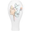 Casablanca modernes Design Casablanca Voir - Vaso in resina - Bianco - Motivo facciale - Altezza 36 cm x Ø 19 cm - Vaso decorativo pancia