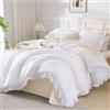 Andency Set di biancheria da letto per letto matrimoniale, 3 pezzi, in tinta unita, stile shabby chic, leggero, soffice, per tutte le stagioni, morbido, alternativo, per donne e uomini