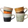 HK LIVING - Set di 4 - 33 cl 70s ceramics - Multicolore - Gres smaltato