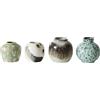 HK LIVING - Set di 4 mini vasi 70s ceramics - Multicolore - Gres smaltato