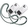 TBOC 2X Cordino Catenella Laccio Strap Porta Cover [Verde Scuro] con Toppa di Plastica [Nero] Telefono Cellulare da Collo - Tracolla Catenina Cordini da Cellulari Accessori Universale Laccetti