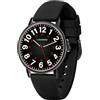 aswan watch Orologio Analogico al Quarzo per Donna e Uomo con Cinturino in Silicone,Quadrante Luminoso,12/24 Ore,Cassa da 38 MM,3 Lancette,Numeri Grandi,Orologio da Infermiera per Medici/Studenti