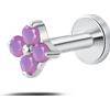 NovaNavel Piercing orecchio/naso/bocca orchidea viola in argento