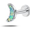 NovaNavel Piercing orecchio/naso/bocca selene azzurro in argento