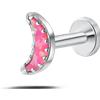 NovaNavel Piercing orecchio/naso/bocca selene fucsia in argento