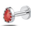 NovaNavel Piercing orecchio/naso/bocca lacrima rossa opale in argento