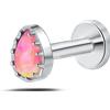 NovaNavel Piercing orecchio/naso/bocca lacrima fucsia opale in argento