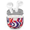 Music Sound | DRIP - Auricolare Bluetooth a capsula - Custodia Trasparente con Design Fantasie alla Moda - Playtime 19H - Comandi posti sugli auricolari - Fantasia Onde