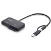 StarTech Adattatore da USB-C / USB-A a M.2 NVMe e SATA da 2,5 / 3,5, 10 Gbps, Lettore per SSD Esterno, Senza Attrezzi, B+M/M-Key