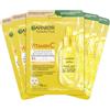 Garnier SkinActive - Confezione da 5 maschere in tessuto Vitamina C, idrata la pelle sensibile, per un vero effetto Glow, 28 g