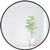 EMAISON Specchio in metallo nero, 61 cm rotondo moderno decorativo da parete specchio per soggiorno bagno