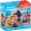 Playmobil action heroes 71826 - pompiere con pompa d'acqua per bambini dai 4 anni