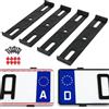 HUANR Portatarga Auto, 4 Articolo Porta Targa Prova, Portatarga Senza Telaio, Invisibile, 12 x 2 cm, per Targhe da 110mm