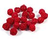 Zerodis Palline in rattan, 5 colori, 20 pezzi colorati decorativi in vimini per tavolo, matrimoni, Natale, feste di compleanno, Vimini, Rosso