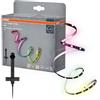 OSRAM Striscia LED FLEX AUDIO TV 2M RGB, nera, 3,7W, 50lm, ricevitore audio integrato, sensore di colore, lunga durata, facile da installare, con porta USB, autoadesiva, IP20