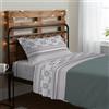 PENSIERI DELICATI Completo Letto Singolo, 100% Cotone Caldo e Morbido, Completo Lenzuola 1 Piazza 90 x 200 cm, Include Lenzuolo sotto, sopra e 1 Federa, Made in Italy, Norvegia Verde Tortora